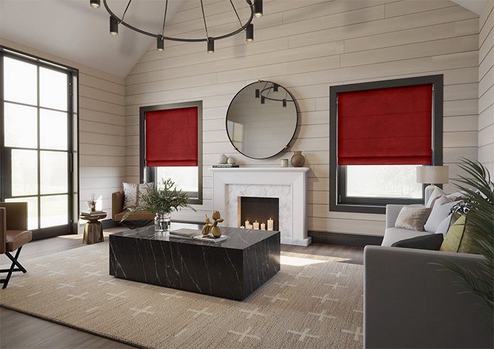 Odessa Velvet, Scarlet - Roman Blind - Image 6